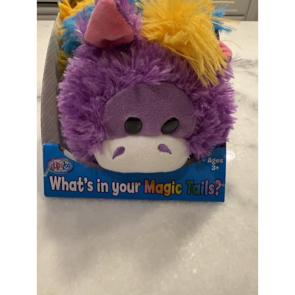 New FlipaZoo Magic Tails 2-in-1 Animal Plush Flippable Purple Unicorn Toโ Dragon